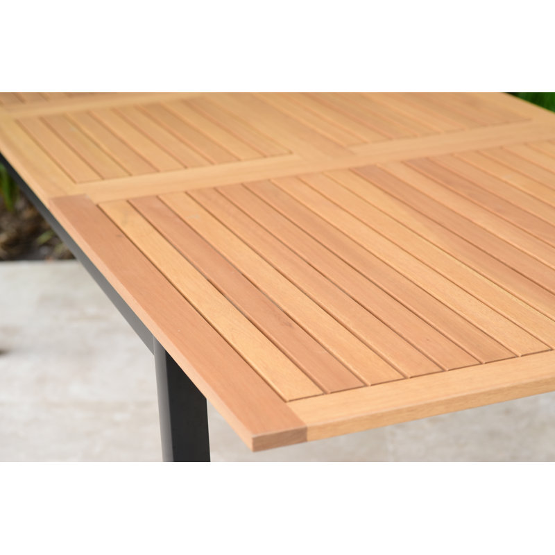 Anautica 7 Piece Teak Finish Outdoor Furniture Dining Set , Gray