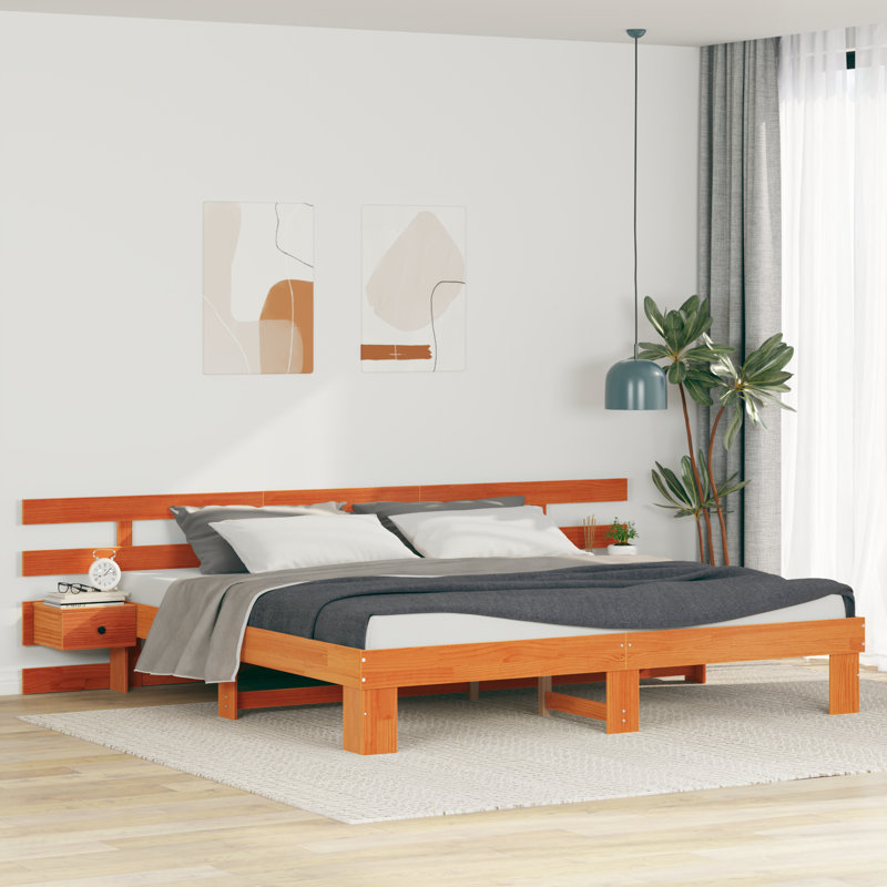 Solid Wood Bed Frame, Super King (6'), Brown