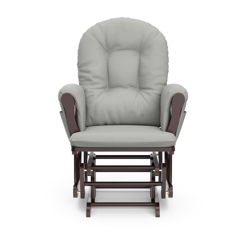 Fauteuil oscillant avec repose-pieds Hoop, Espresso, Gris clair