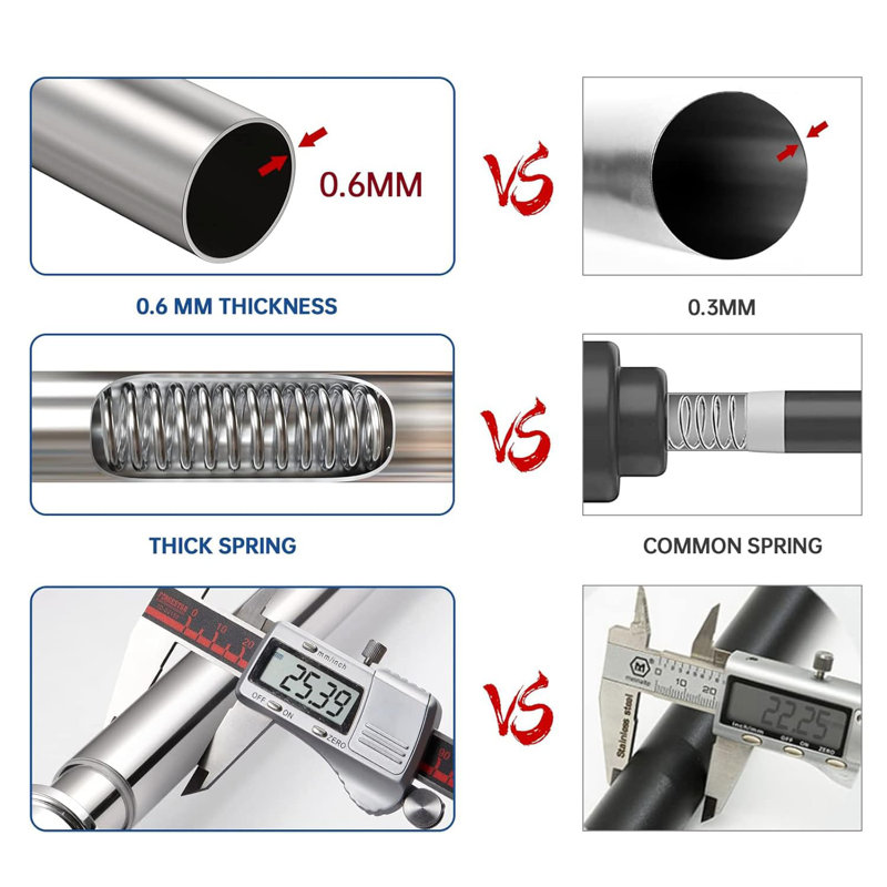 Adjustable Brushed Nickel Stainless Steel Shower Curtain Rod