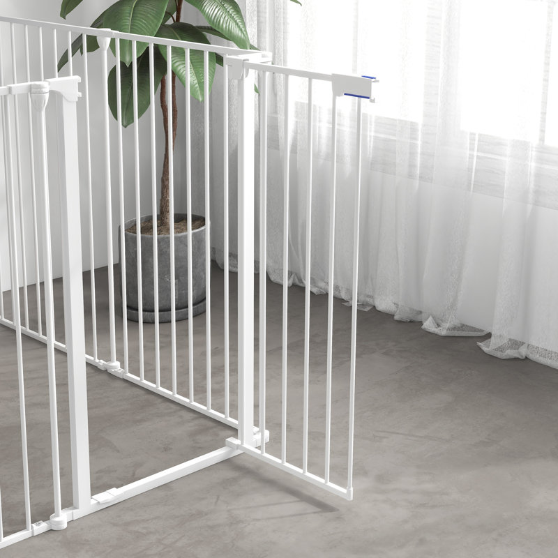 90cm H Panel Metal Pet Barrier With Door