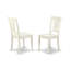Ensemble de table de salle à manger 5 pièces comprenant une table de cuisine ronde avec piédestal et 4 chaises de salle à manger, lin blanc-109975477