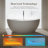 MonBlari 64" X 33" Freestanding White Soaking Solid Surface Bathtub with Overflow and Pop-up Drain For Bathroom-120904044