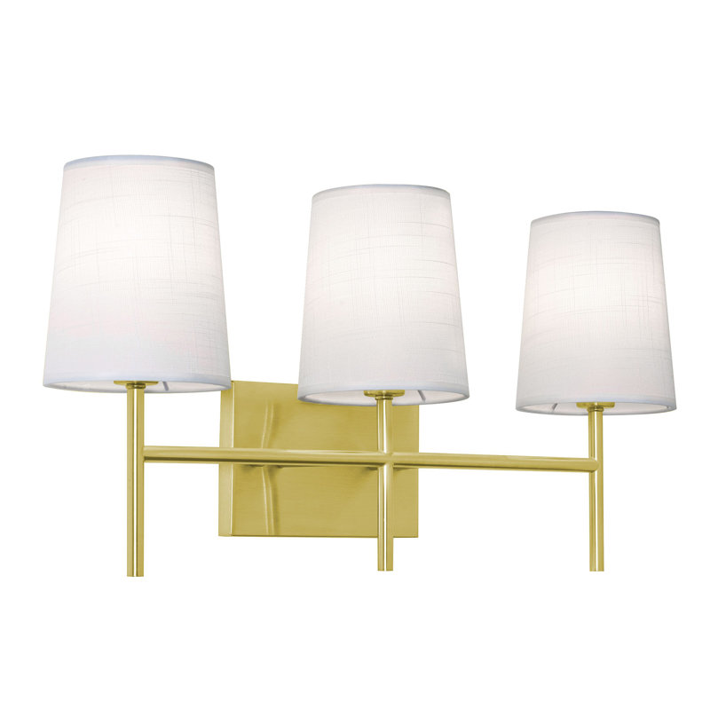 3 - Light Dimmable Vanity Light, Satin Brass
