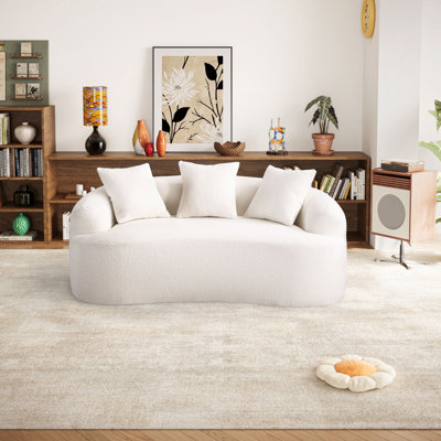 Boneless 65" Chenille Curved Sofa