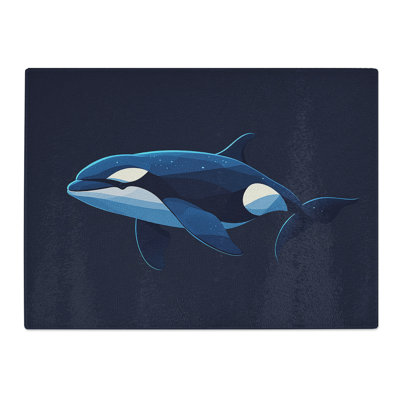 Orca Whale Illustration  Glass Chopping Board