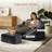 Bean Bag Chair, Armrest Bean Bag Sofa Chair Filled With High-Density Foam, Comfortable Lazy Sofa Chair, Adult Bean Bag Chair For The Living Room, Bedroom Reading.-1804756707