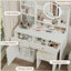 Bureau de coiffeuse avec miroir et lumières Fashion pour coiffeuse et fauteuil rembourré