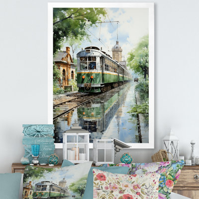 " Tranquil Train Retreat Pointillism "