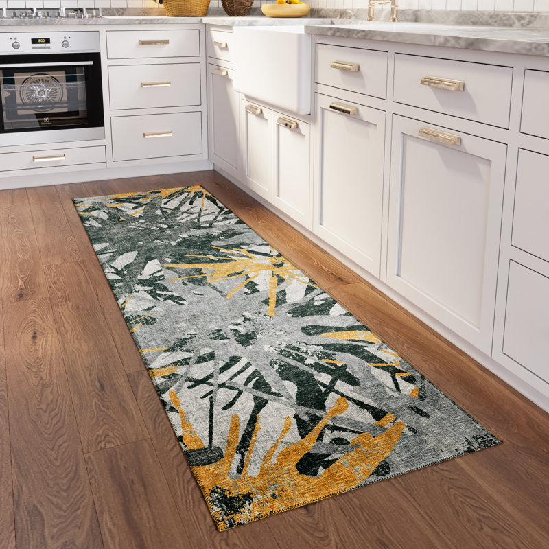 Tary Chenille Abstract Indoor / Outdoor Rug, Runner 2'3" x 7'6"