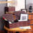 Bamboo Decorative Storage Boxes - Set Of 3 Woven Lined Storage Basket With Lids, Retro Brown Wicker Lidded Baskets For Home Kitchen Shelf Organizer Decor