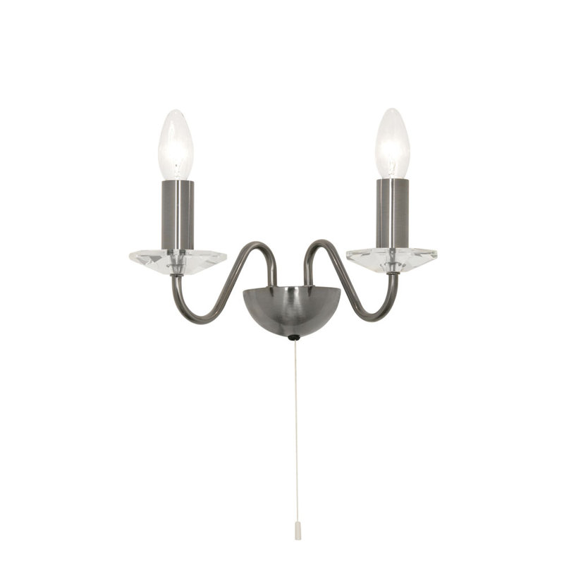 Francine Candle Wall Light, Antique Silver