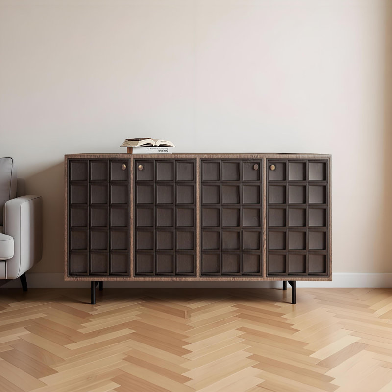 Buffet de rangement rétro multifonctionnel, H 35,43 po x l 55,11 po x P 15,74 po