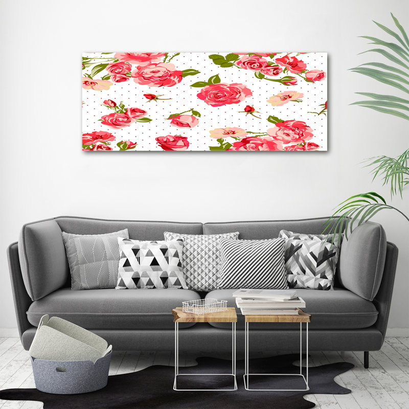 Roses - No Frame Print, Canvas, 50cm H x 125cm W x 2cm D