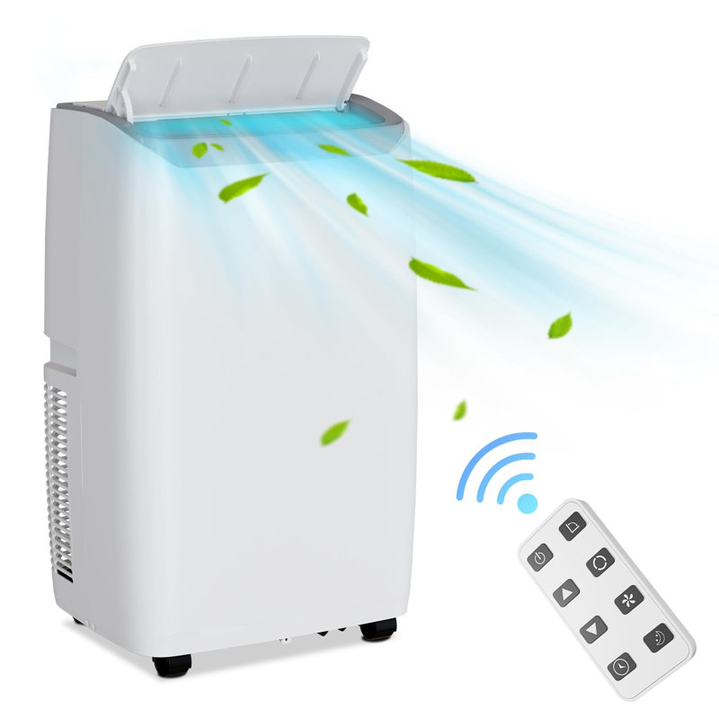 Unité de climatisation portable 14 000 BTU, climatiseur 3-en-1 avec télécommande et minuterie 24H, refroidit, déshumidifie ou ventilateurs, écoénergétique et à faible bruit, couvre jusqu'à 750 pieds carrés. pi.
