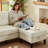 Corduroy Sectional Sofa with Storage Ottoman and Side Storage Pockets-2056815574-2056815577