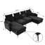 Ensemble de conversation modulaire en chenille 4 pièces 116,5 po en U-1940605263