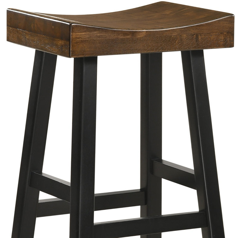 Tabouret de bar et de comptoir Caralina, Tabouret de bar (assise de 30 po de hauteur), Brun / noir