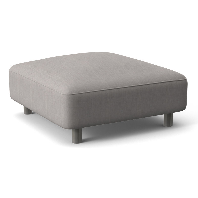 Avanni Outdoor Ottoman, Silver, White Sunbrella 6063-000