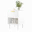 Table de chevet blanche moderne de 22,83 po de hauteur avec un tiroir et une tablette ouverte, or - poignée décorative, idéale pour la décoration de chambre à coucher