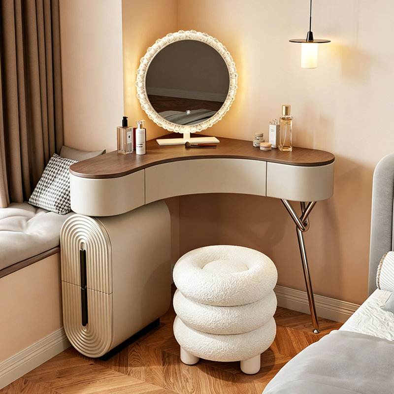 Mini coiffeuse de coin de style Mid-Century, H 28,74 po x l 31,5 po x P 13,78 po