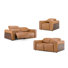 Ensemble de canapés en cuir brun avec fauteuils inclinables électriques Sandstone