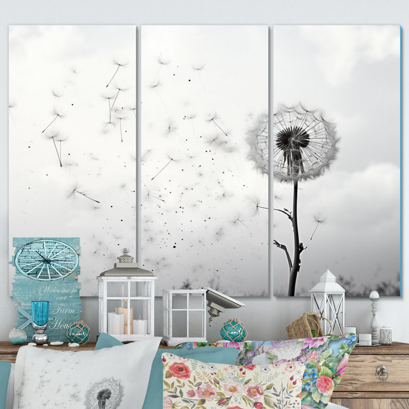 Minimalims Dandelion Natures Fragilité I 3 pièces, H 28 po x l 36 po