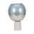 Modern Glas Bowl Candle Holder with Marble Base - Decorative Pillar Candlestick Holder for Dining Tabletop or Home Decor - Blue & White-381816842