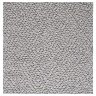 Russo Silver Hand-Woven Geometric Flatweave Rug