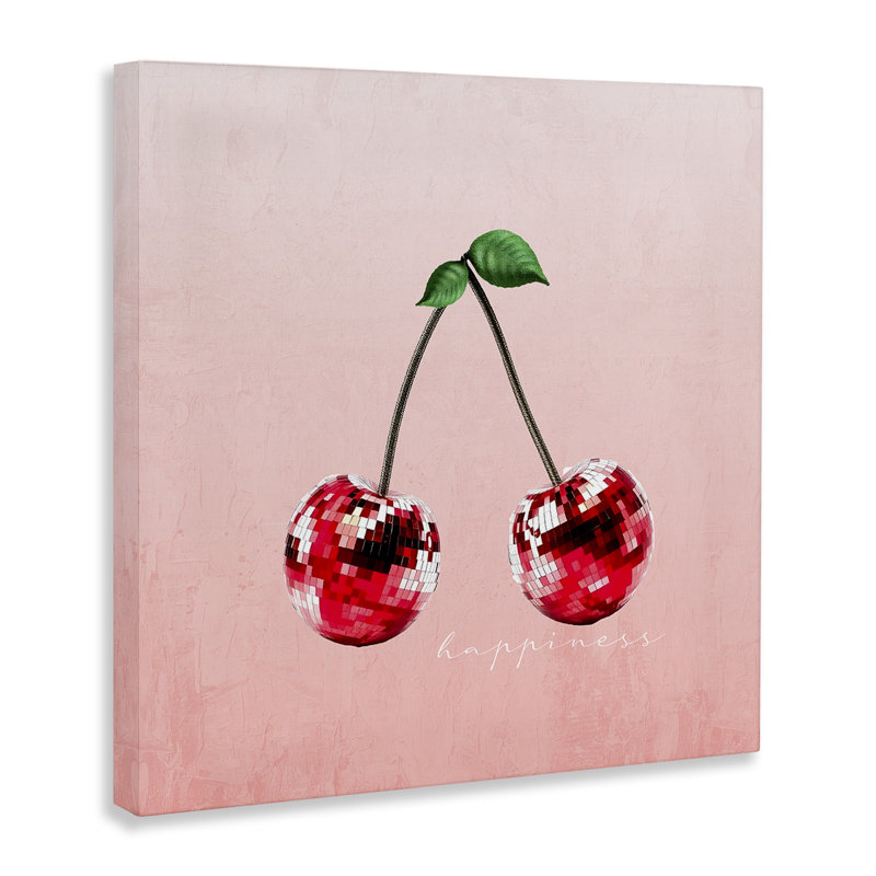 Happiness Disco Cherries, conception de Kim Allen, H 17 po x l 17 po
