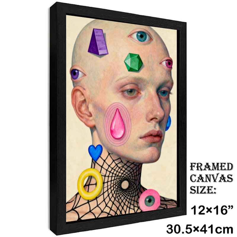 Reproduction d'art encadré noir rétro, H 17 po x l 13 po