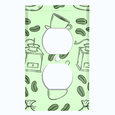 Patterned 1 - Gang Duplex Outlet Standard Wall Plate
