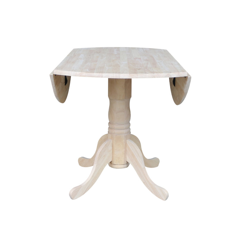 Philipston Extendable Round Solid Wood Dining Table, Unfinished, Unfinished
