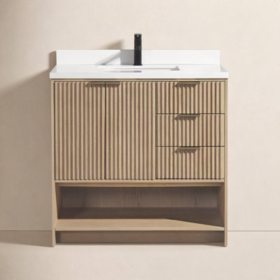 Anelie 36" Oak Single Bathroom Vanity