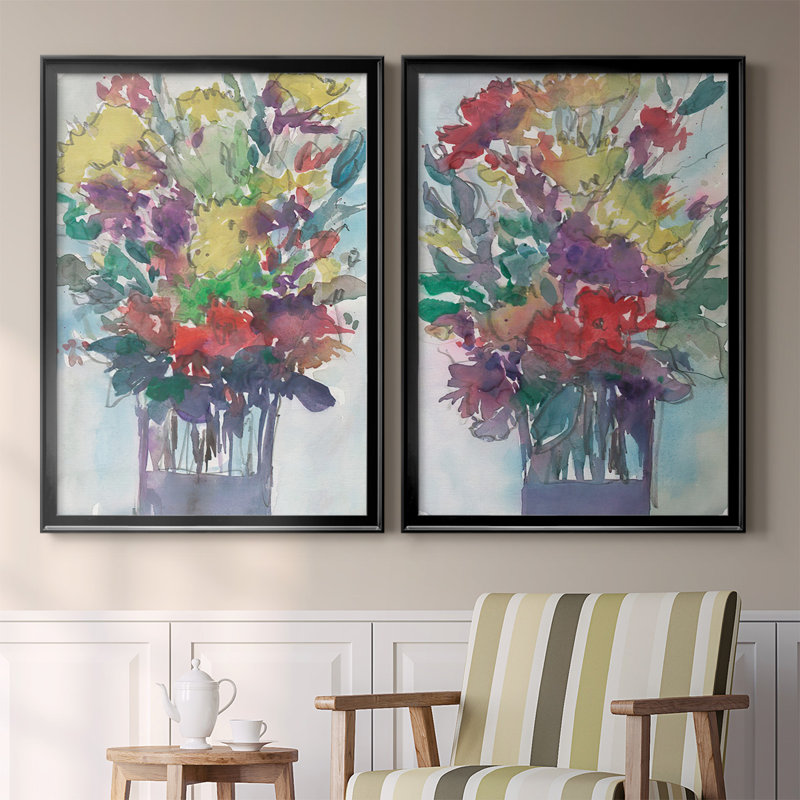 «Garden P pièces I», ensemble de 2 reproductions d'art sur toile encadrées, Noir, H 30,5 po x l 45 po x P 1,25 po