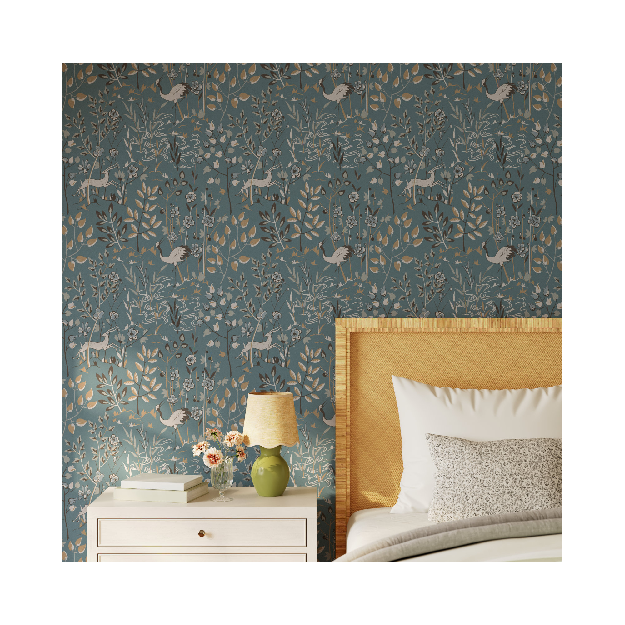 Jimmy 27' x 27" Wallpaper Roll, Teal