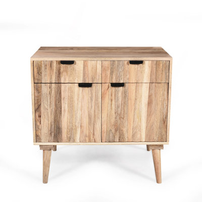 Stylish - Style 2 -Drawer 2 -Door Cabinet , Mango Wood In Natural Finish
