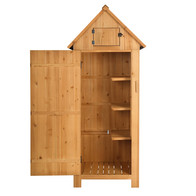 Fir 5.9 ft. W x 2.5 ft. D Solid Wood Storage Shed, Natural