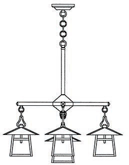 Lustre ombré à 4 lumières Carmel, 45" H x 60.5" W, Cuivre brut, Amande Mica