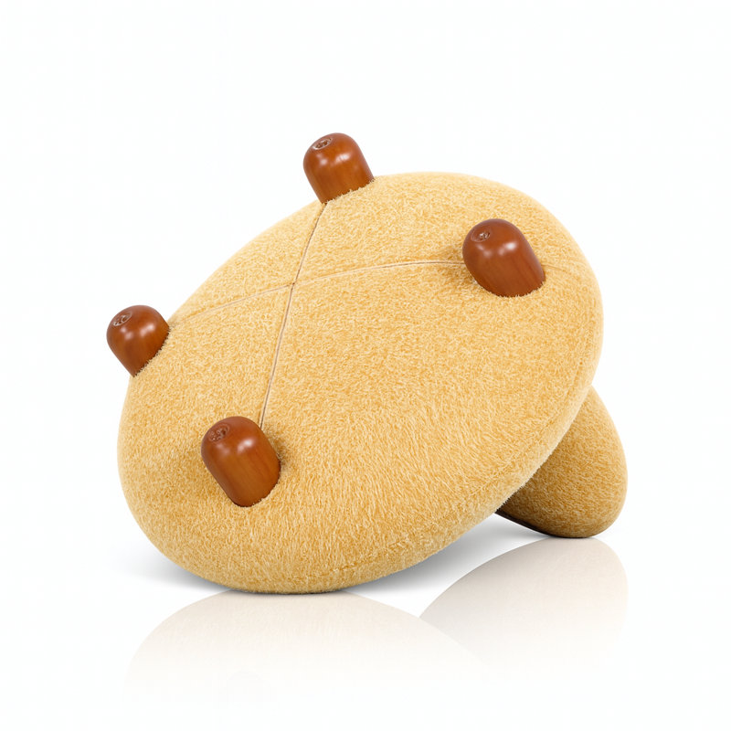 Méridienne et repose-pieds Pebble, Laine jaune