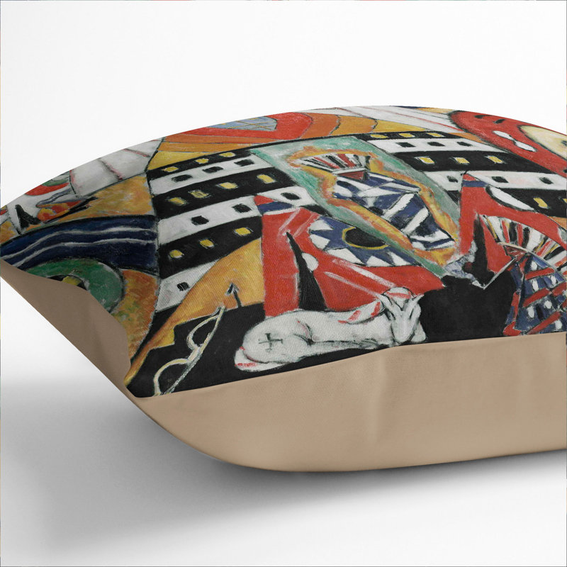 Indian Composition Scatter Cushion, Stone, 55cm H x 55cm W x 20cm D