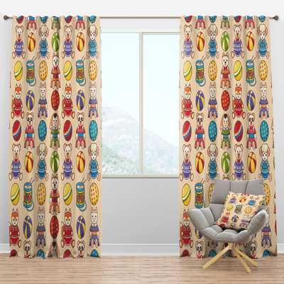 Children'S Pattern - Modern Velvet Curtain - Room darkening - 1 panel