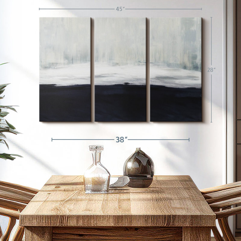 "Blanc sur bleu" sur toile, H 28 po x l 45 po x P 1,25 po