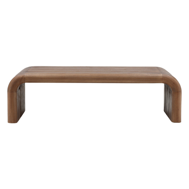 Wynne 55" Wide Mindi Wood Coffee Table, Medium Brown