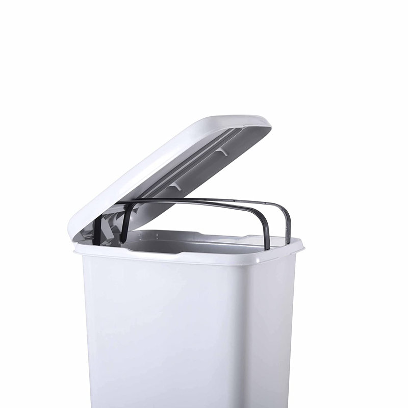 7 Gallon Step On Trash Can, White Smoke