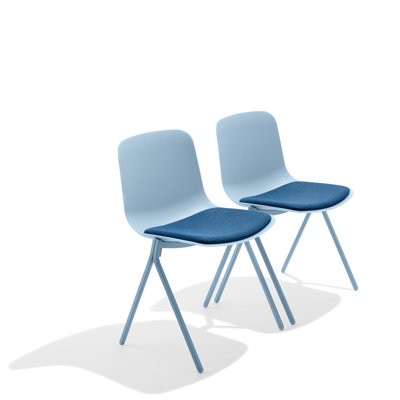 Chaise d'appoint Key, ensemble de 2 avec coussin