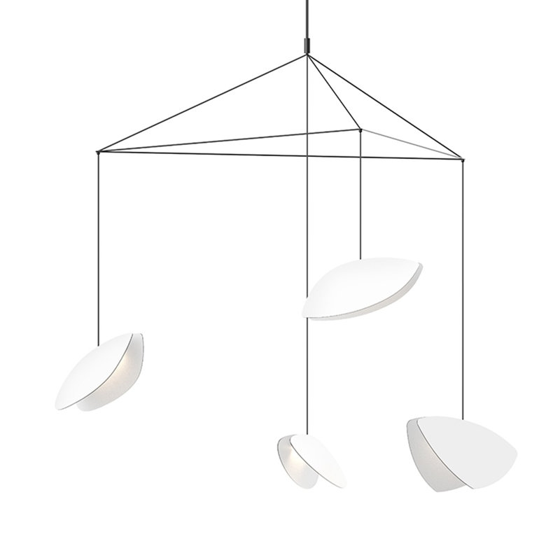 Papillons 4 - Light Satin Black LED Unique/Statement Pendant, Satin Black