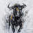 Fearless Ox Black & White Wrapped Canvas Wall Art | Modern Bull Canvas Print for Living Room, Office & Study-401631030