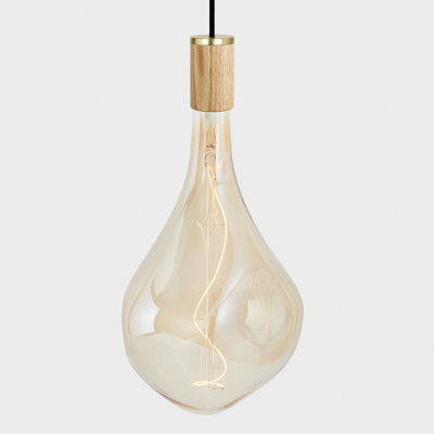 Luminaire suspendu Voronoi III en chêne