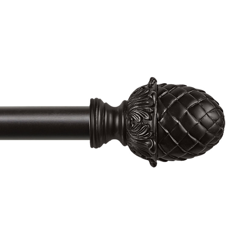 Nikhat Adjustable Single Curtain Rod, 36" - 72", Bronze
